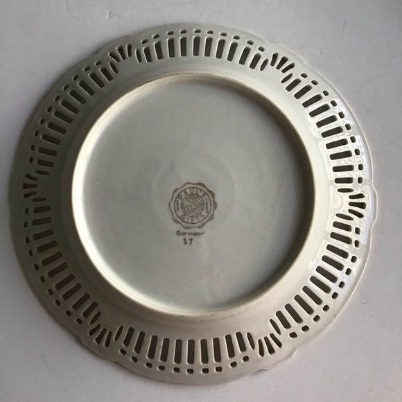 PAIR Portrait Plate Reticulated Maidens Paul's Gifts FRP & Co NY Germany Vintage - Picture 10 of 15